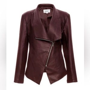 BB Dakota Faux Leather Jacket, Burgundy / Wine / Oxblood Color, XS vegan